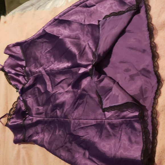APT9 Lingerie Purple W/ Black Lace Trim Size Medium - Picture 5 of 15